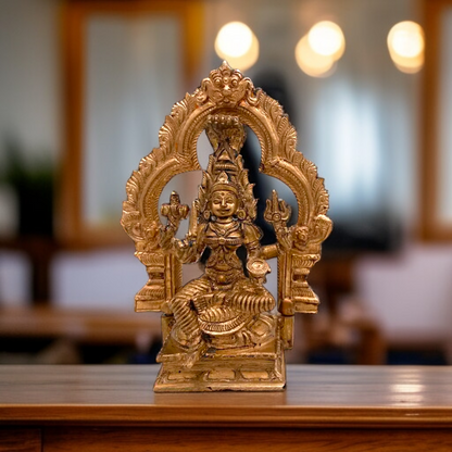 Goddess Mariamman Durga Devi bronze/Panchaloha statue - 5.5 inches Nikuressence