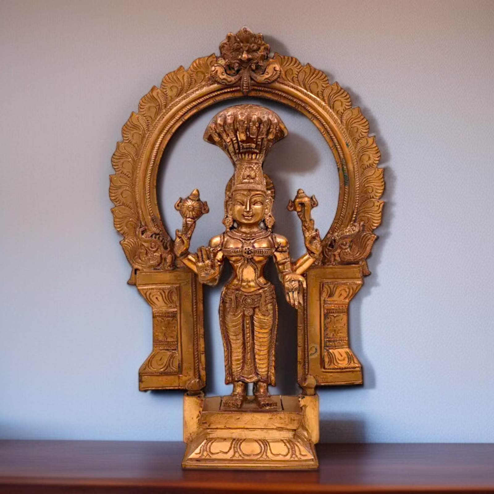 Goddess Annapurna Devi standing with Blessing bronze/Panchaloha idol- 12.5 Inches Nikuressence