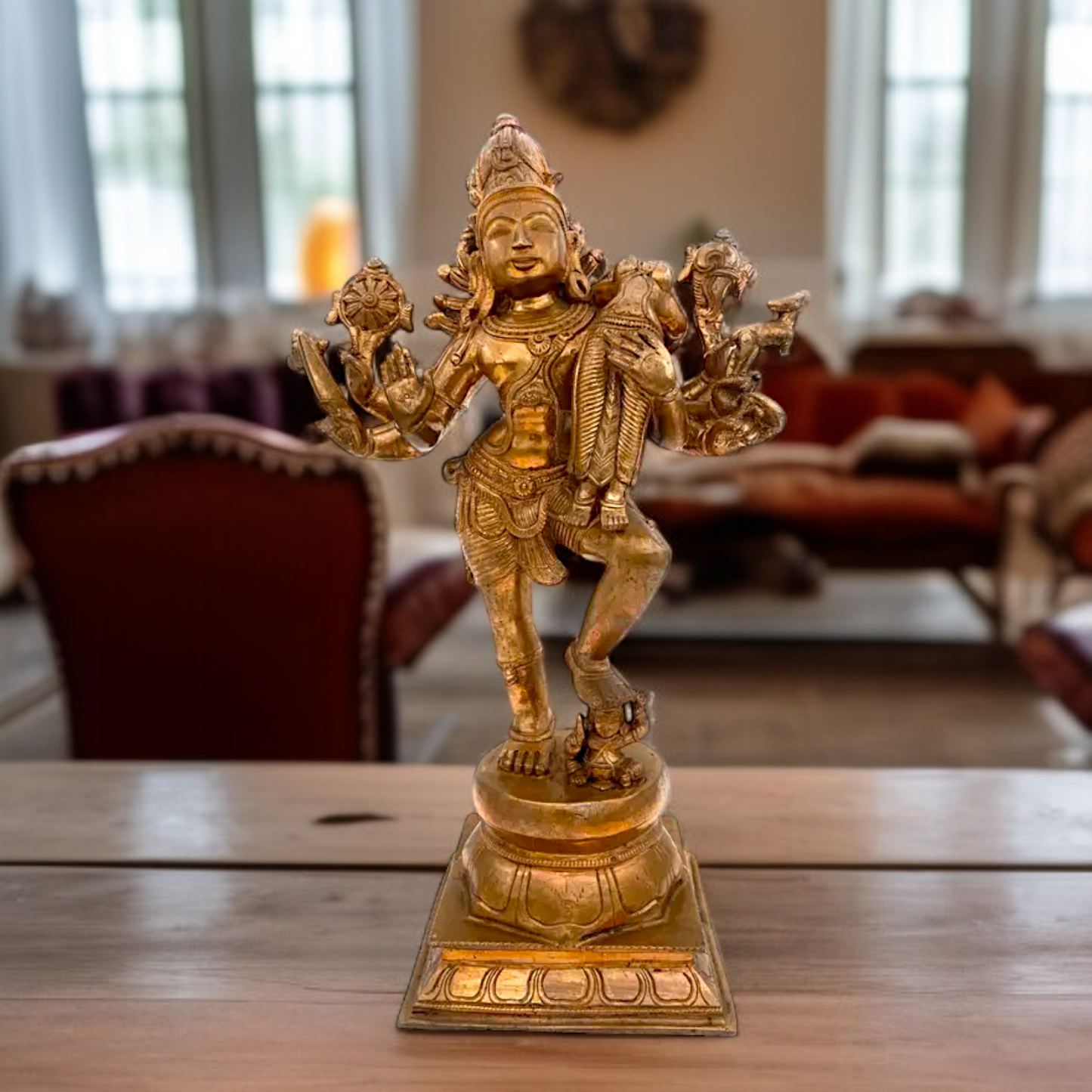 Large Shiva Shankar Bhagwan carrying sati bronze/Panchaloha idol - 17 Inches Nikuressence