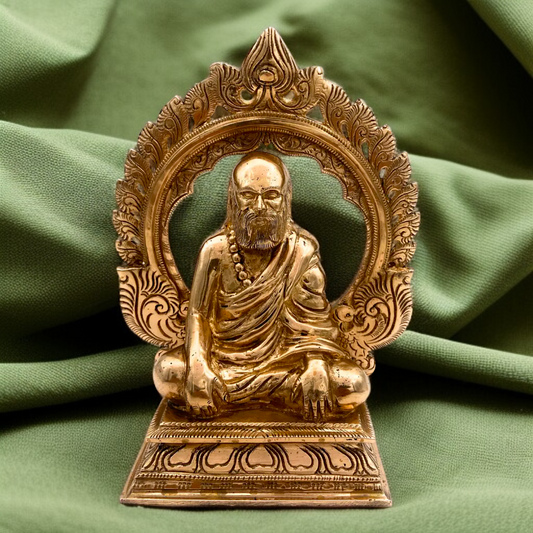 Baba seated with moan mudra bronze Panchaloha idol - 8 Inches Nikuressence