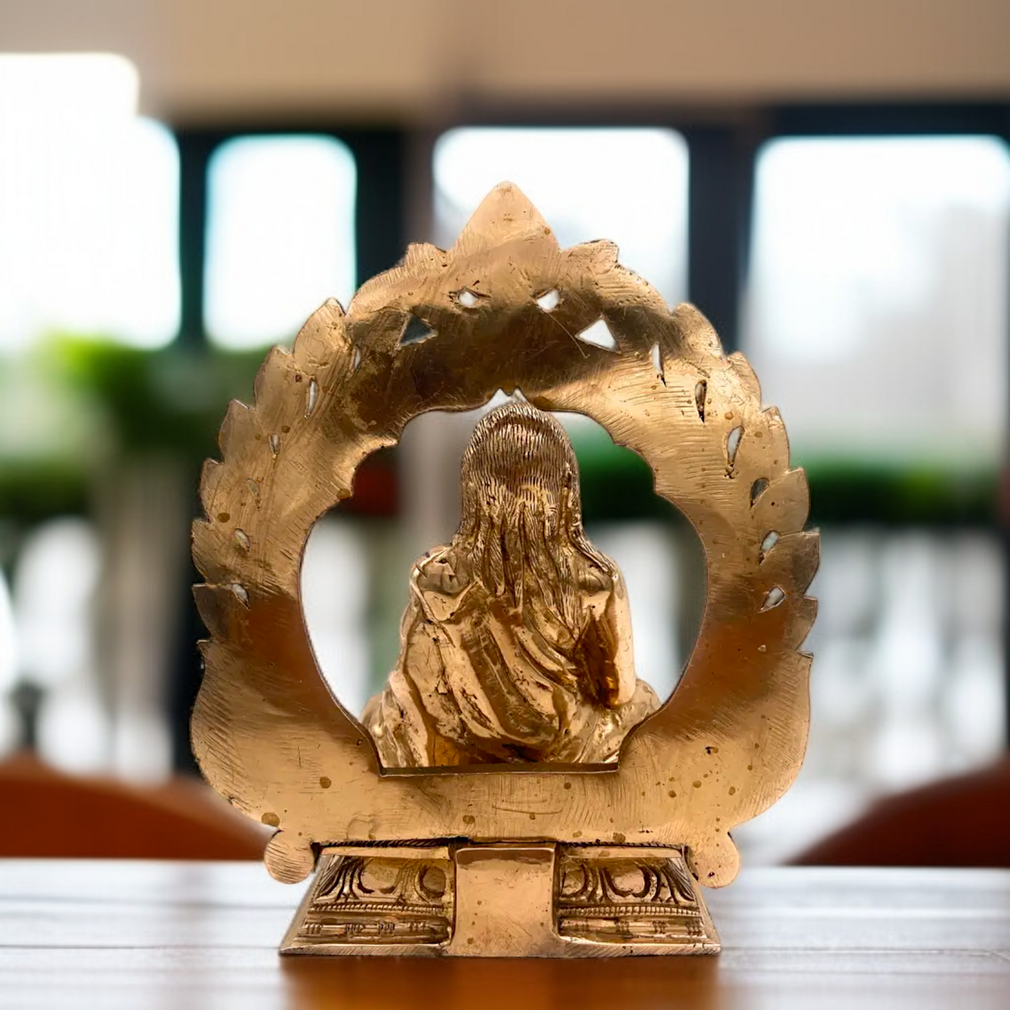 Baba seated with moan mudra bronze Panchaloha idol - 8 Inches Nikuressence