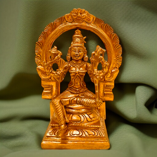 Goddess Raja Rajeshwari Seated with Blessing statue - 6.5 Inches Nikuressence