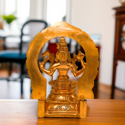 Goddess Raja Rajeshwari Seated with Blessing statue - 6.5 Inches Nikuressence