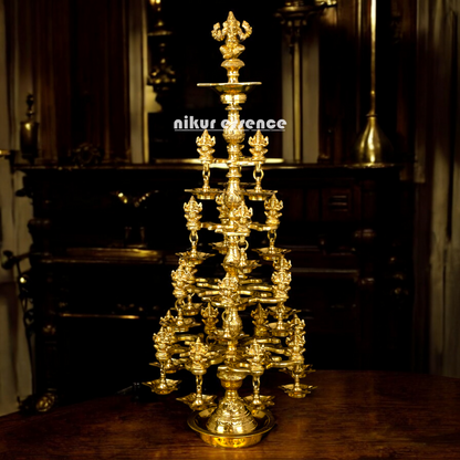 Brass Ganesha Lamp Vilakku Diya by Nikur Essence - 96.5 cm Nikuressence