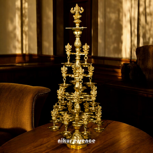 Brass Ganesha Lamp Vilakku Diya by Nikur Essence - 96.5 cm Nikuressence