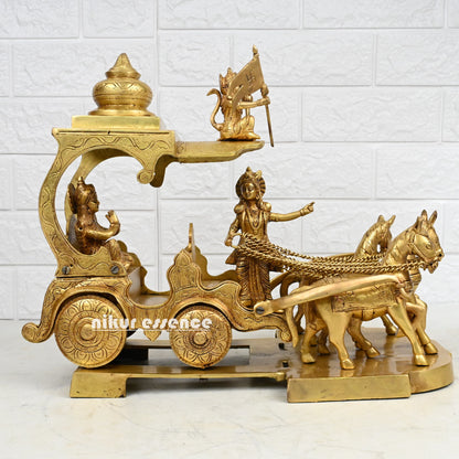 Brass online Lord Krishna Arjun Ratha by Nikur Essence - 14 inches height Nikuressence
