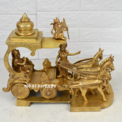 Brass online Lord Krishna Arjun Ratha by Nikur Essence - 14 inches height Nikuressence