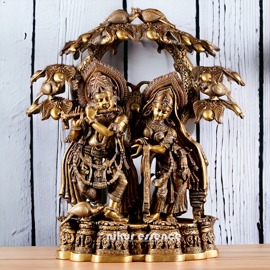Buy Radha Krishna Brass with Tree idol - 30 Inch Nikuressence