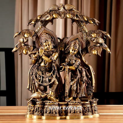 Buy Radha Krishna Brass with Tree idol - 30 Inch Nikuressence