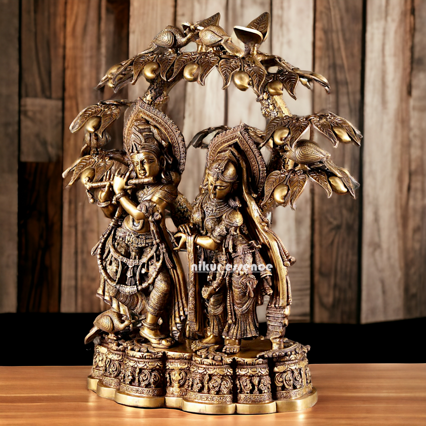 Buy Radha Krishna Brass with Tree idol - 30 Inch Nikuressence
