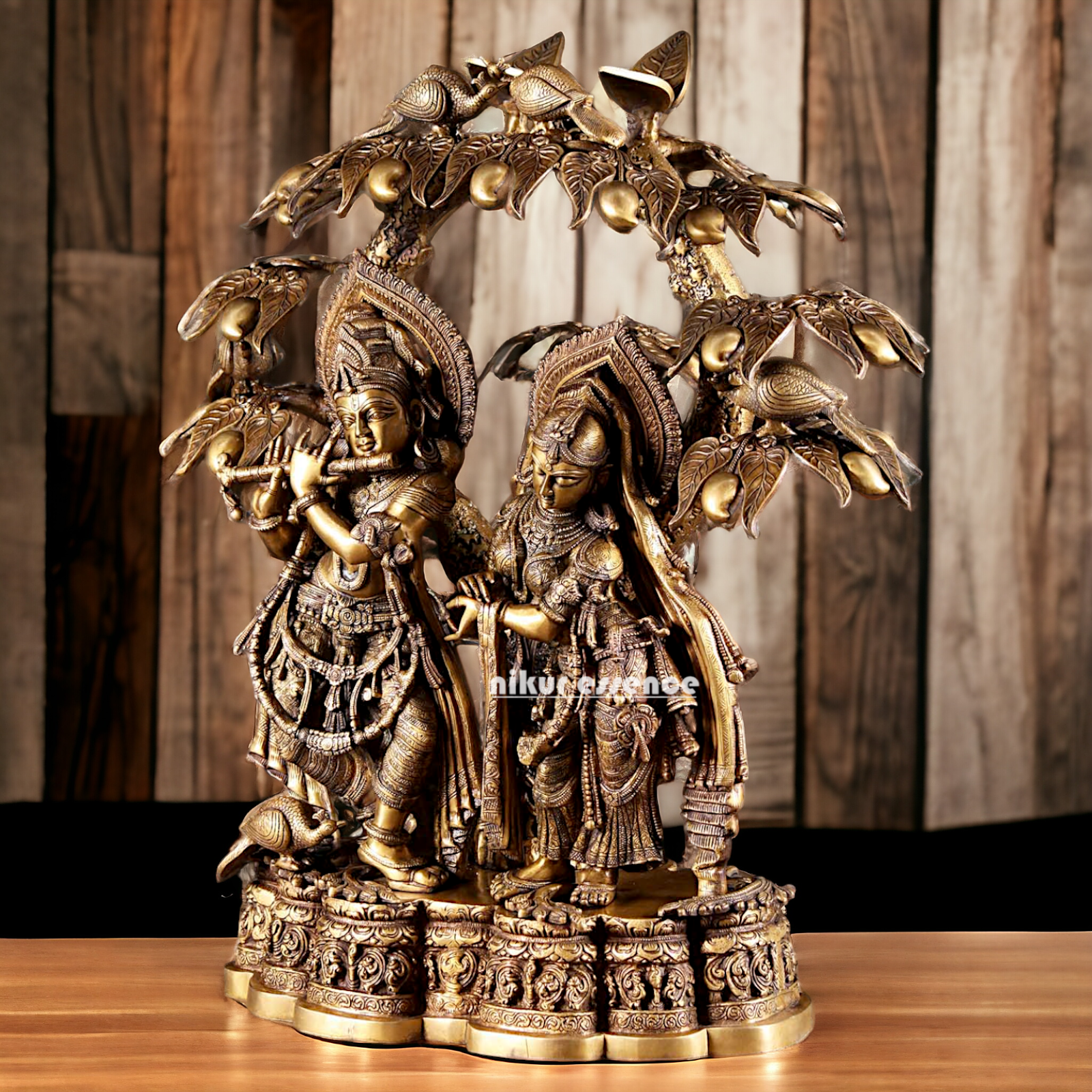 Buy Radha Krishna Brass with Tree idol - 30 Inch Nikuressence