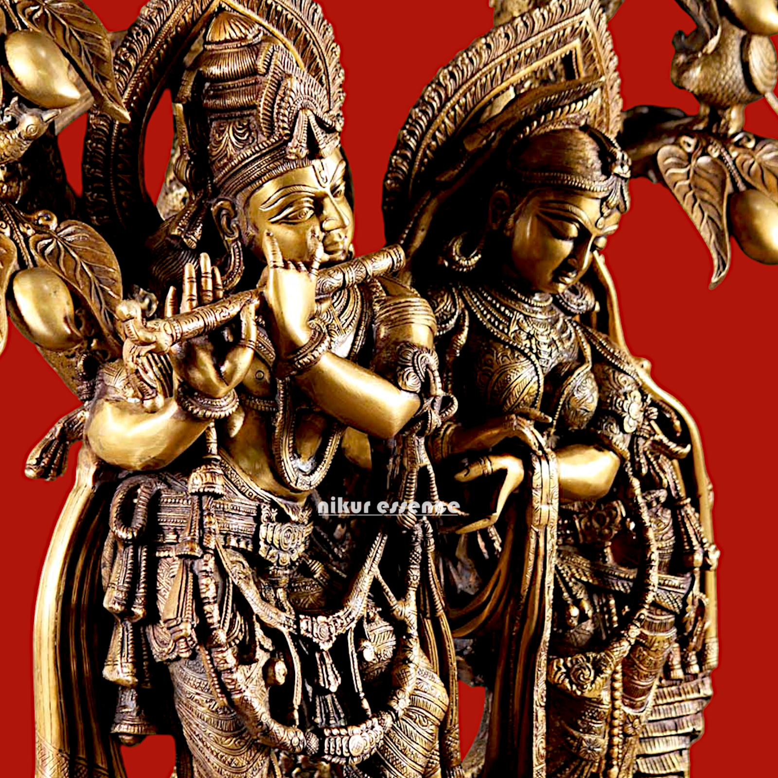 Buy Radha Krishna Brass with Tree idol - 30 Inch Nikuressence