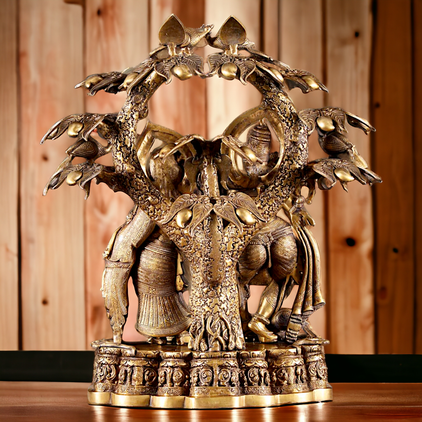 Buy Radha Krishna Brass with Tree idol - 30 Inch Nikuressence