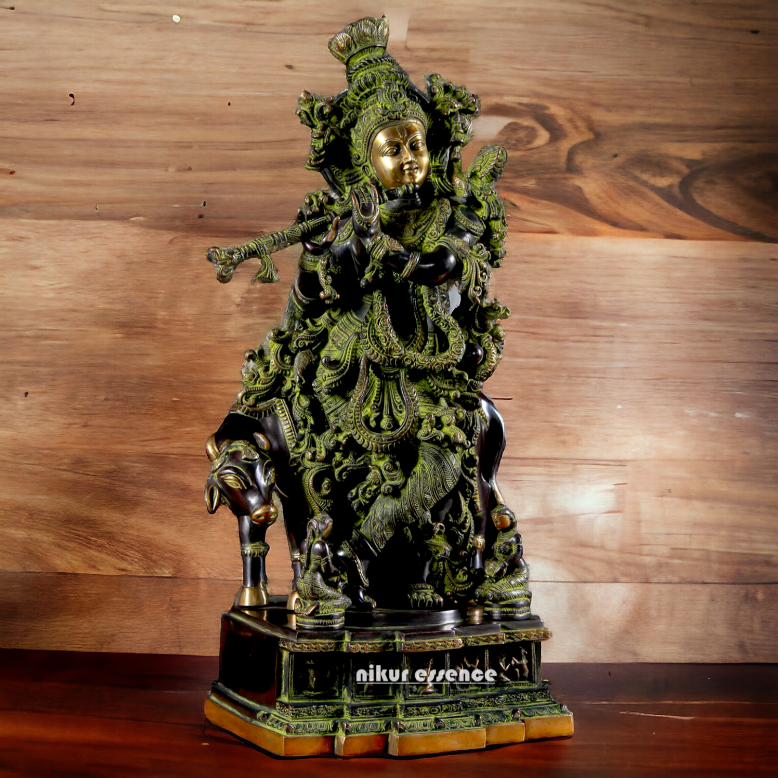 Shop Krishna Bhagwan Playing Flute Brass idol - 28 Inch Nikuressence