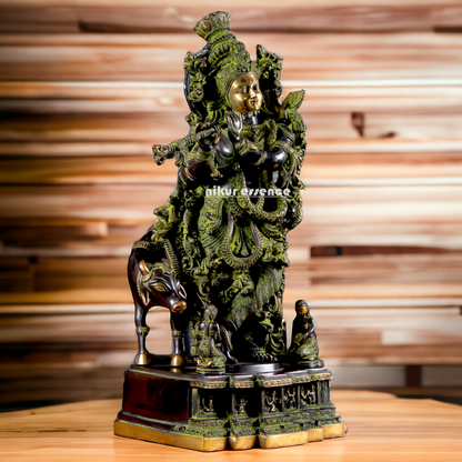 Shop Krishna Bhagwan Playing Flute Brass idol - 28 Inch Nikuressence