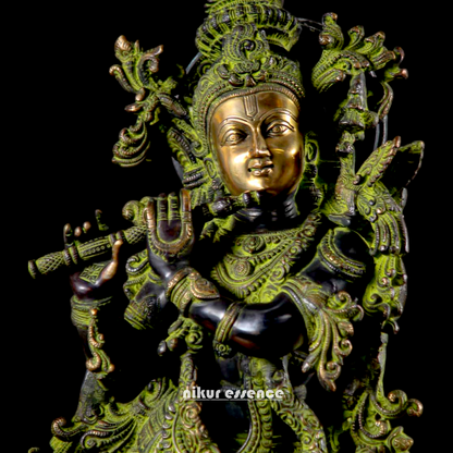 Shop Krishna Bhagwan Playing Flute Brass idol - 28 Inch Nikuressence