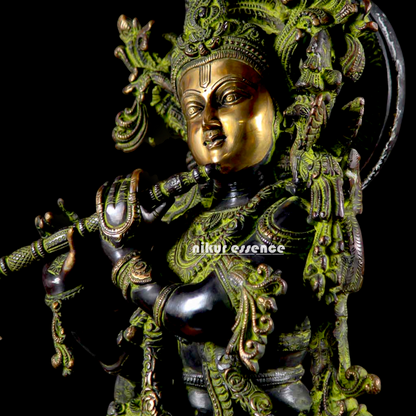 Shop Krishna Bhagwan Playing Flute Brass idol - 28 Inch Nikuressence