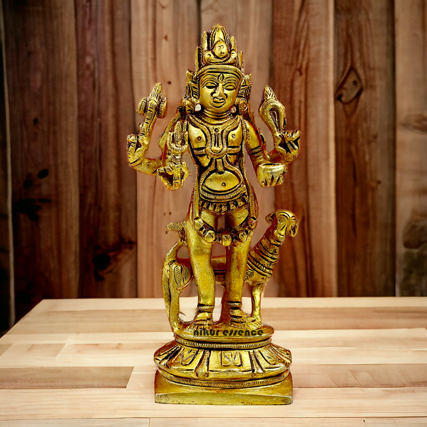 Lord Bhairava Baba Solid Brass idol - 5.8 inches Nikuressence