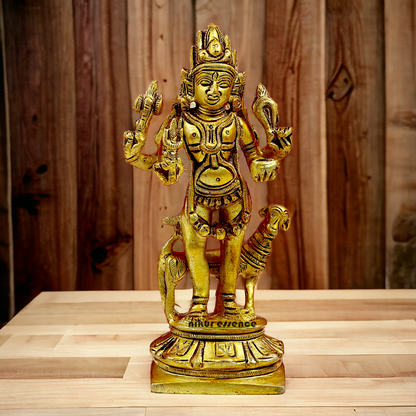 Lord Bhairava Baba Solid Brass idol - 5.8 inches Nikuressence