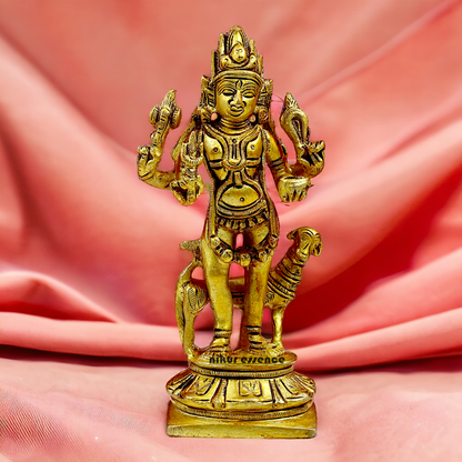 Lord Bhairava Baba Solid Brass idol - 5.8 inches Nikuressence