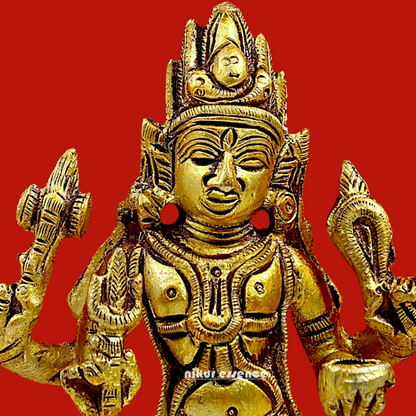 Lord Bhairava Baba Solid Brass idol - 5.8 inches Nikuressence