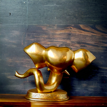 Shop Ganesha head Face Solid Brass idol - 9 inches Nikuressence