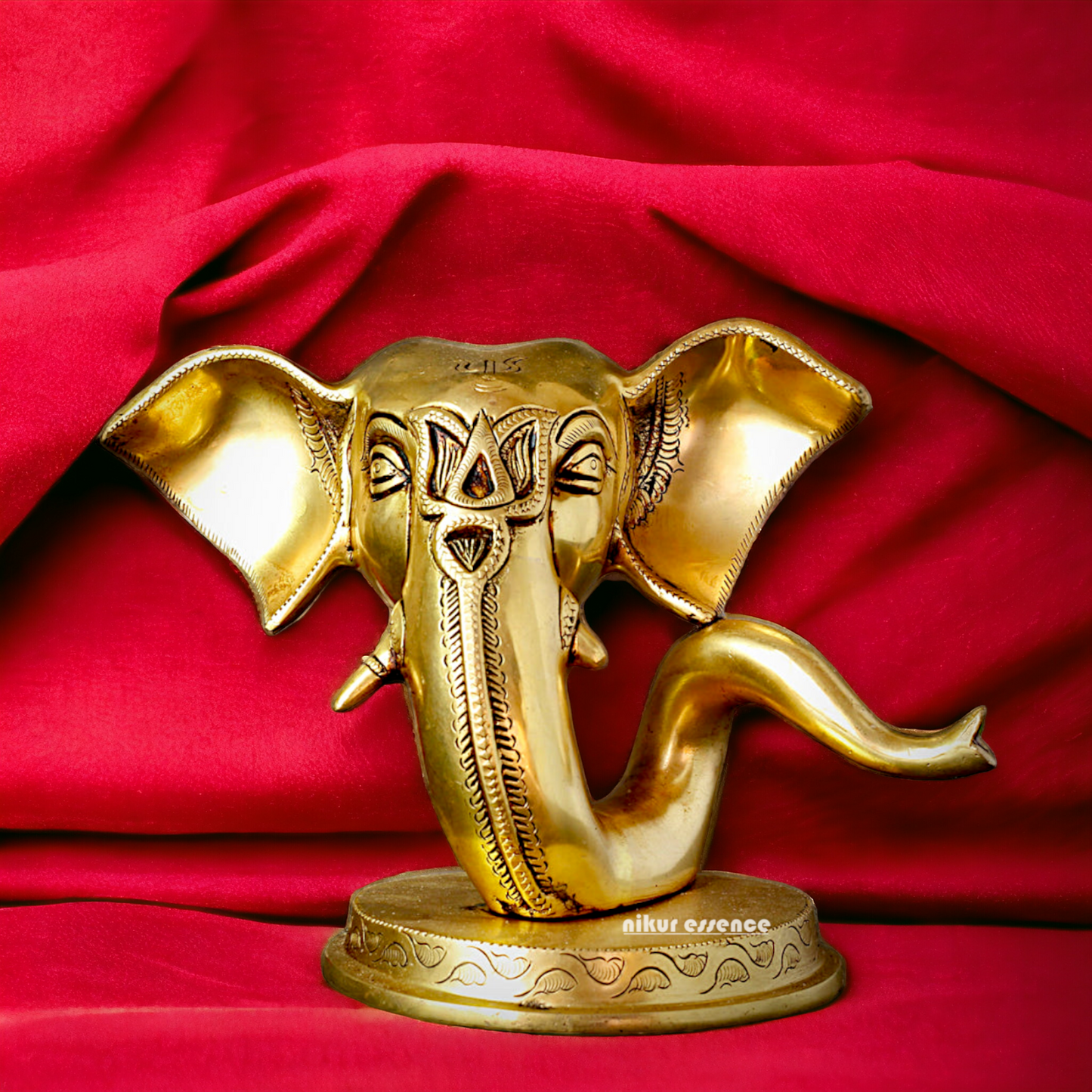 Shop Ganesha head Face Solid Brass idol - 9 inches Nikuressence