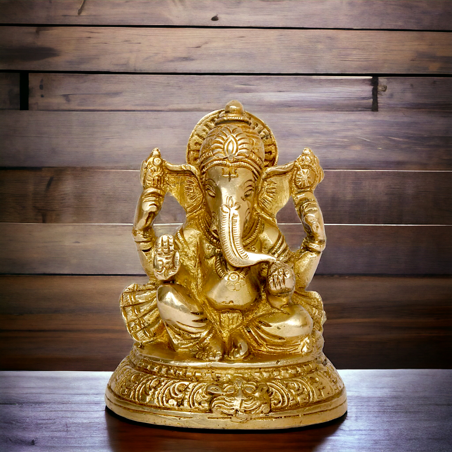 Shop Ganpati Ganesha Sitting solid brass statue - 5 inches Nikuressence