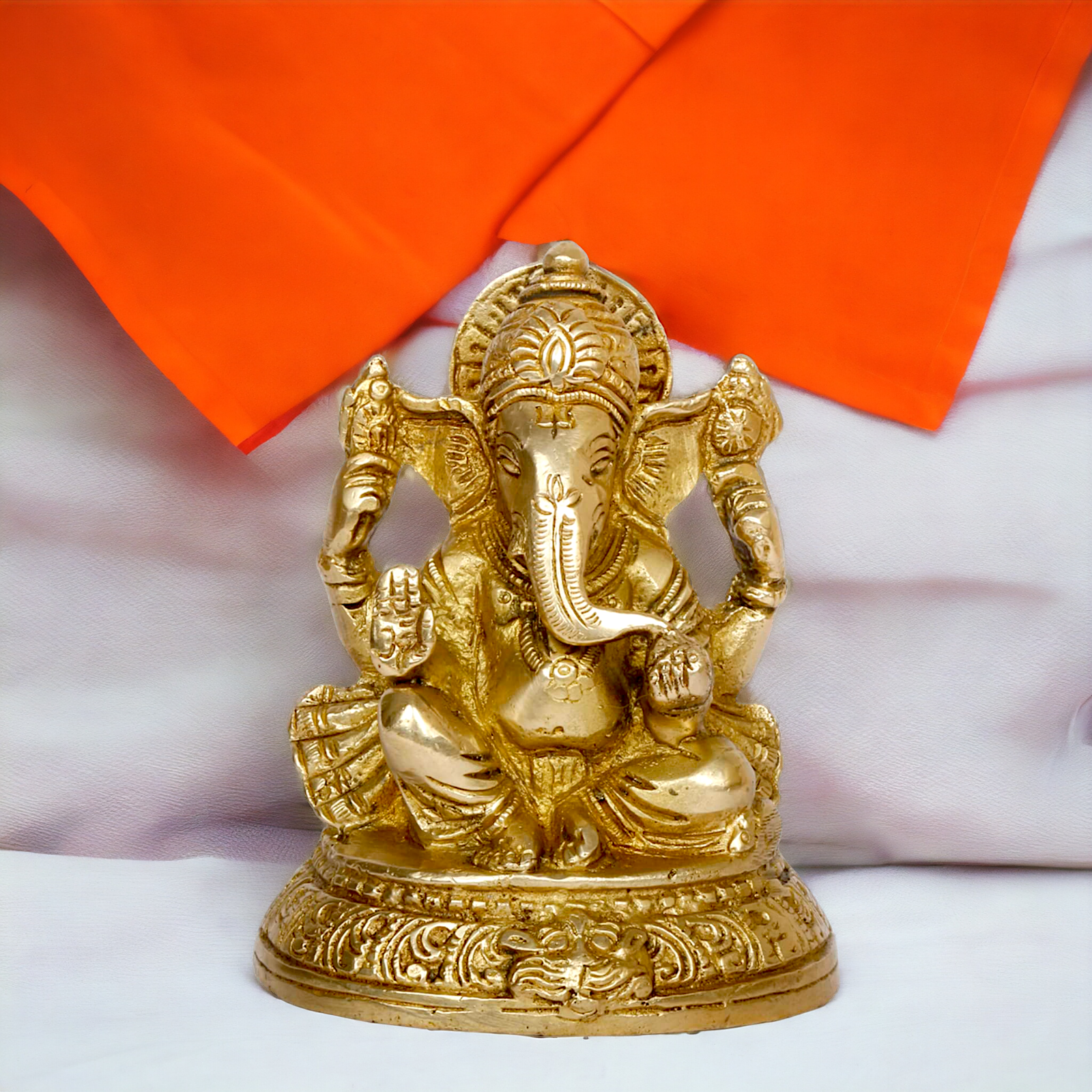 Shop Ganpati Ganesha Sitting solid brass statue - 5 inches Nikuressence