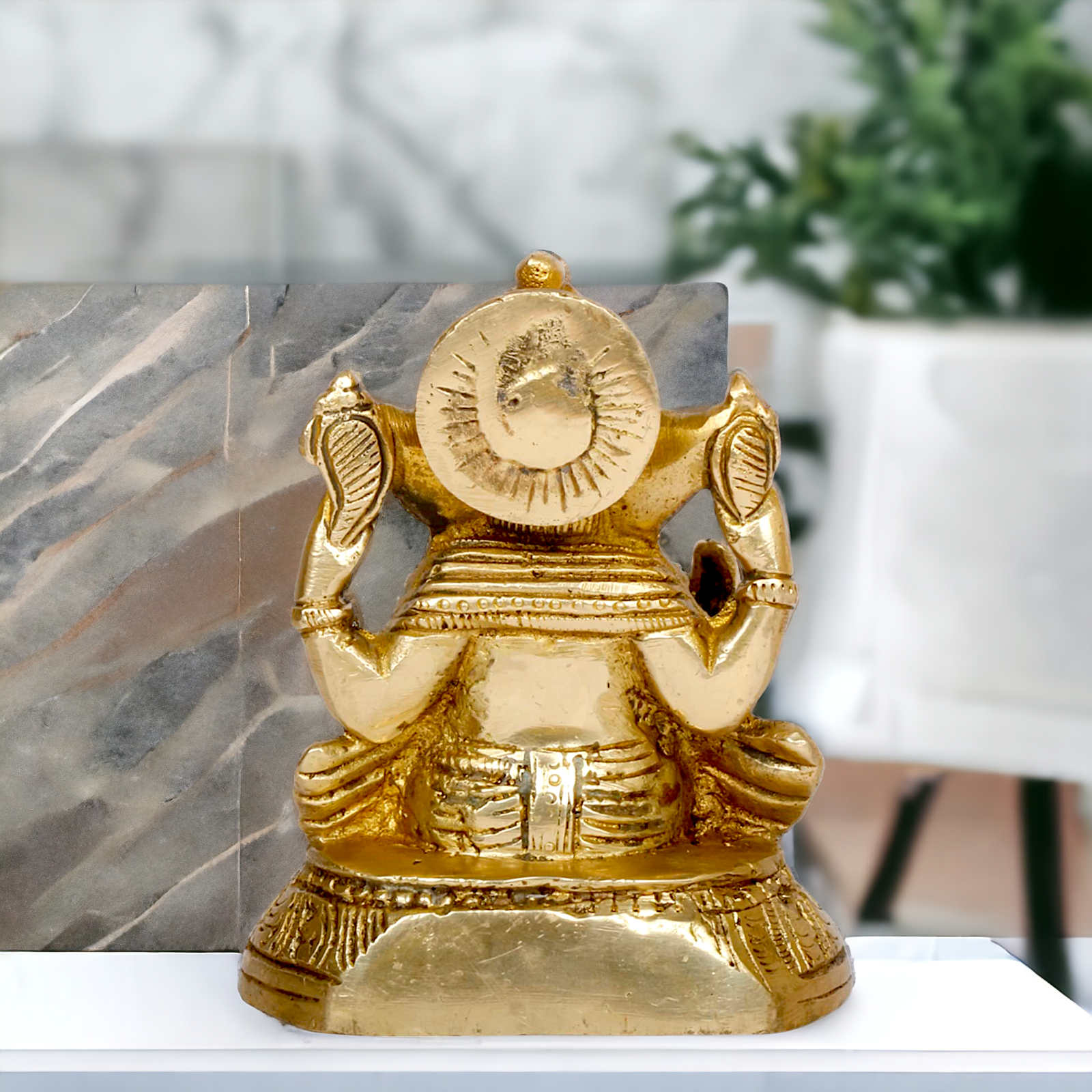 Shop Ganpati Ganesha Sitting solid brass statue - 5 inches Nikuressence
