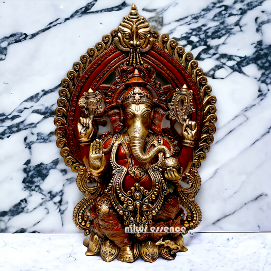 Buy Ganesha Vinayaka Seated on Lotus Brass statue - 25 inches Nikuressence
