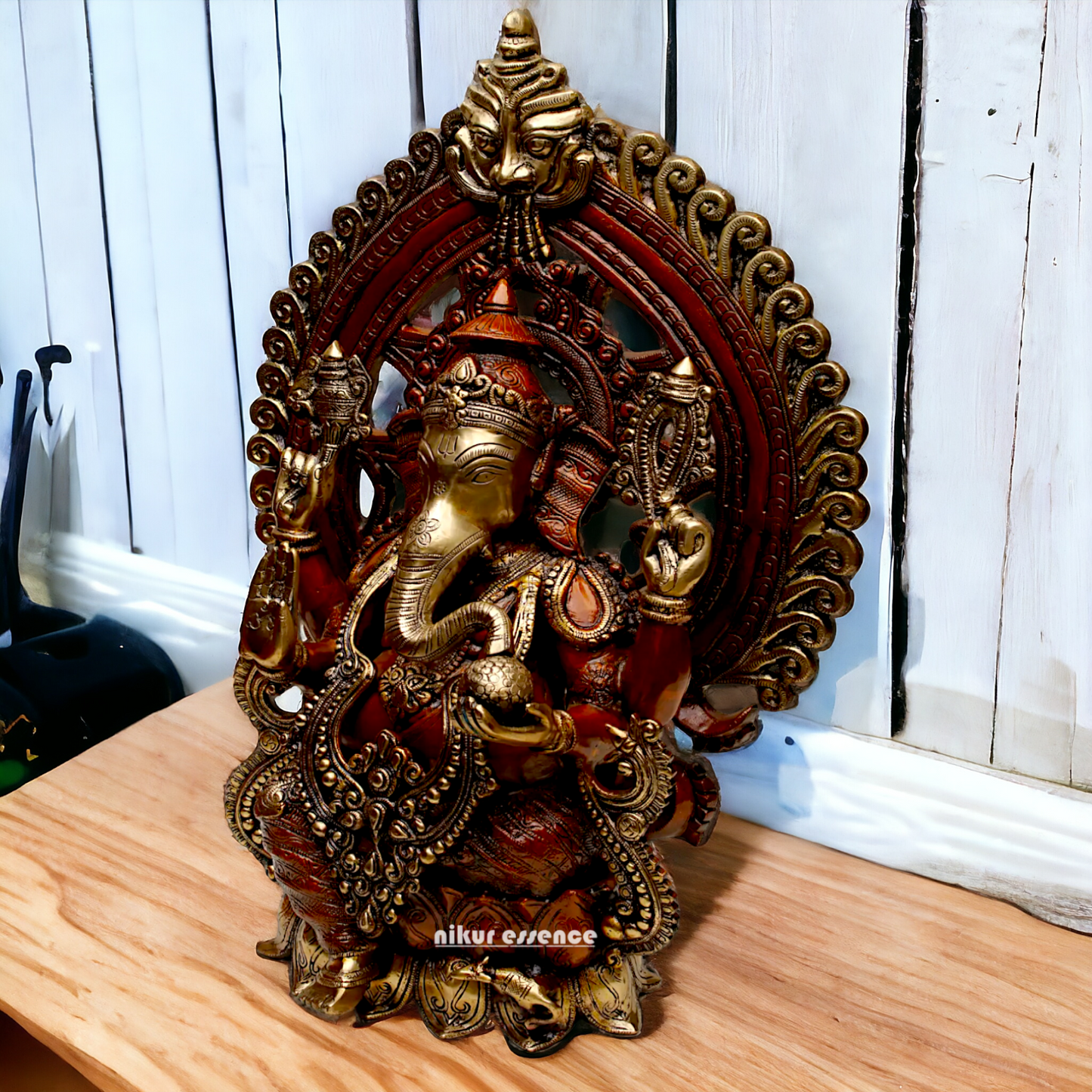 Buy Ganesha Vinayaka Seated on Lotus Brass statue - 25 inches Nikuressence