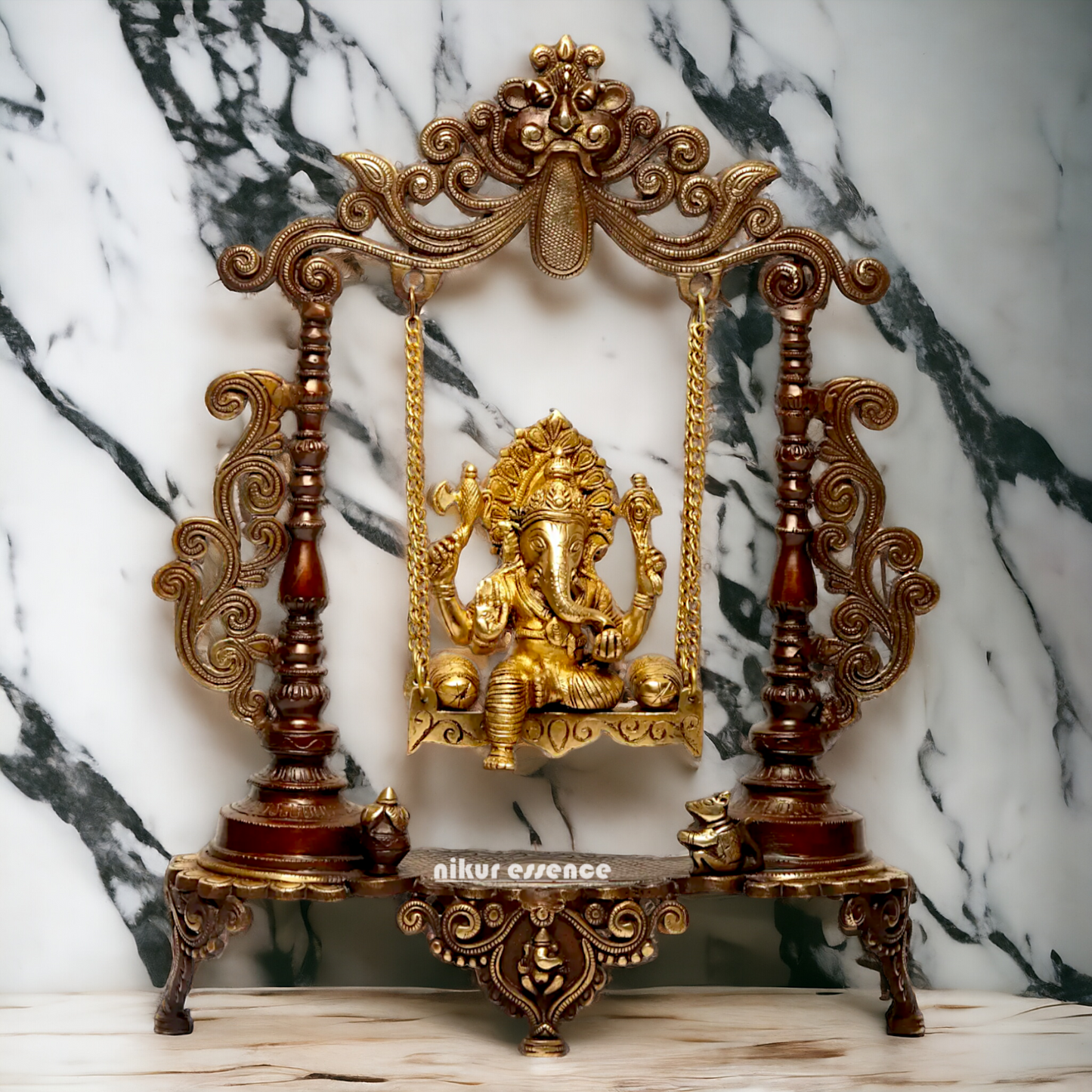 Buy Ganesha Vinayaka Swinging Jhula Brass Statue - 19 inches Nikuressence