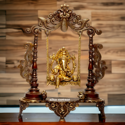 Buy Ganesha Vinayaka Swinging Jhula Brass Statue - 19 inches Nikuressence