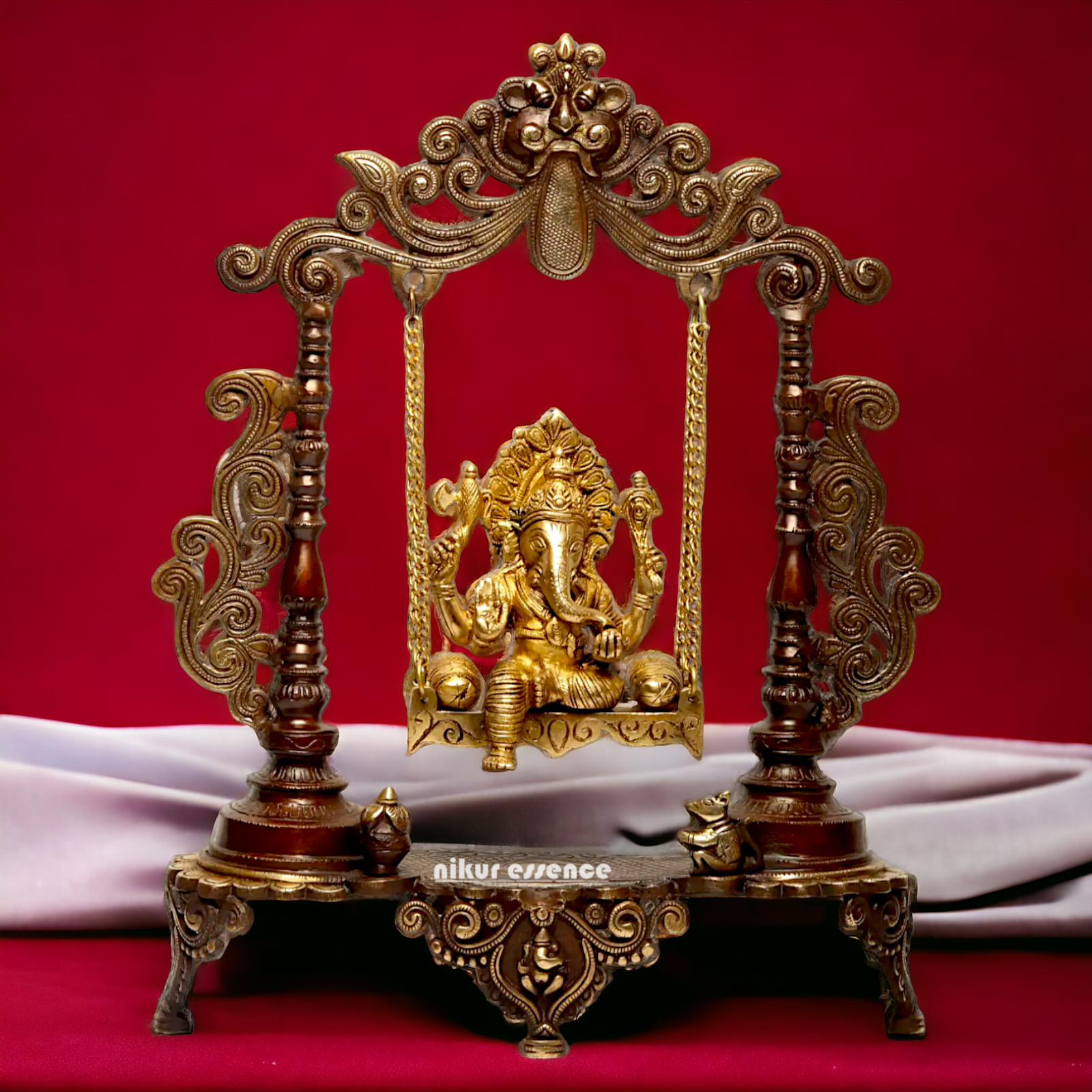 Buy Ganesha Vinayaka Swinging Jhula Brass Statue - 19 inches Nikuressence