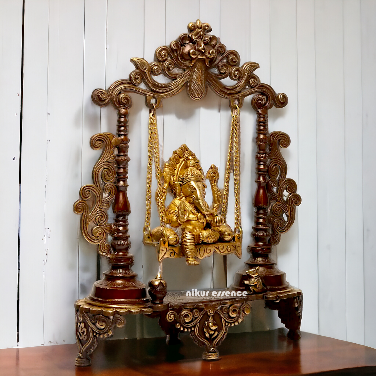 Buy Ganesha Vinayaka Swinging Jhula Brass Statue - 19 inches Nikuressence