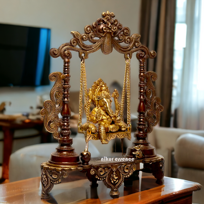Buy Ganesha Vinayaka Swinging Jhula Brass Statue - 19 inches Nikuressence
