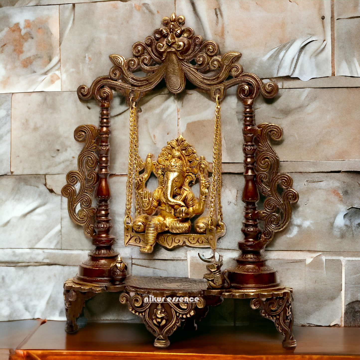 Buy Ganesha Vinayaka Swinging Jhula Brass Statue - 19 inches Nikuressence