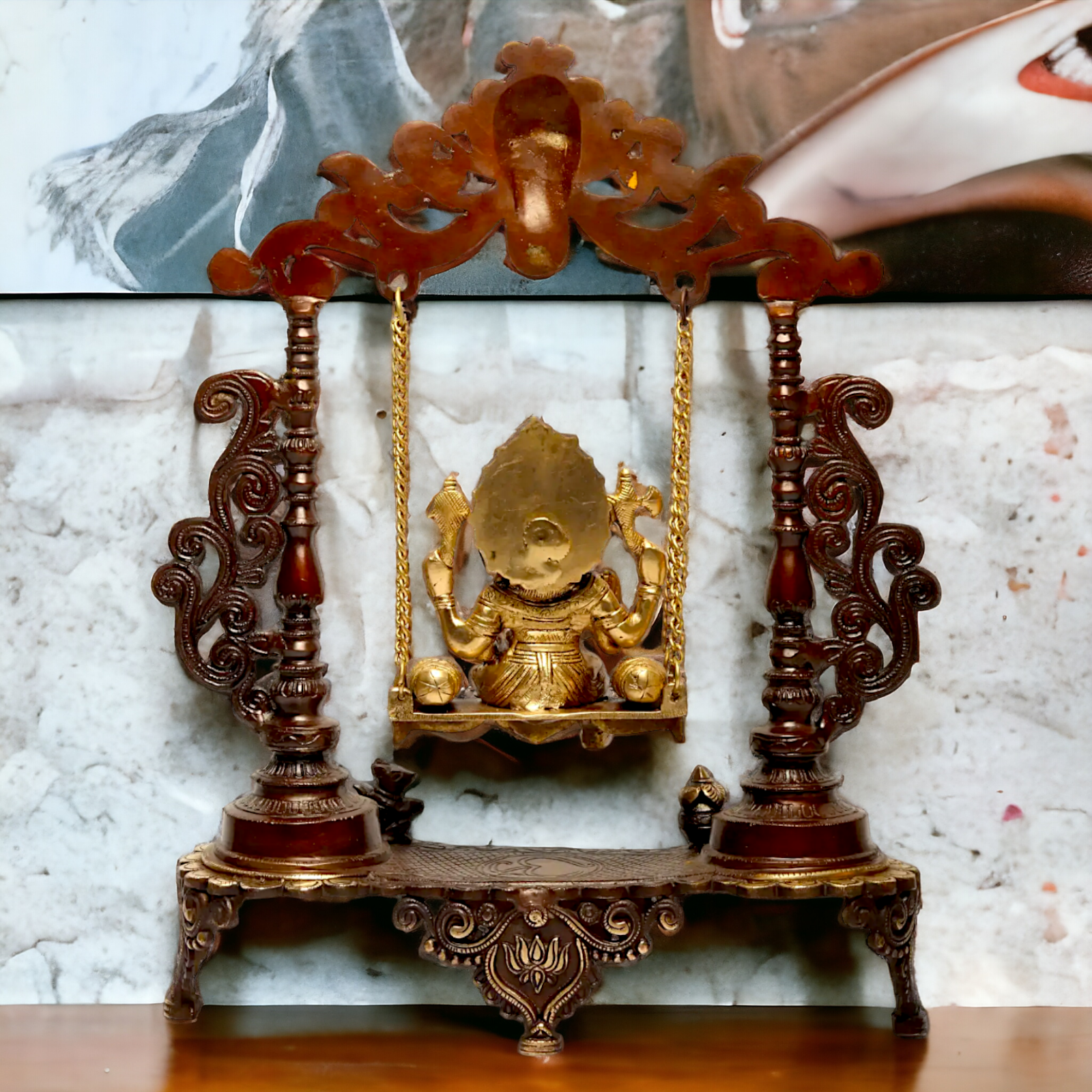 Buy Ganesha Vinayaka Swinging Jhula Brass Statue - 19 inches Nikuressence