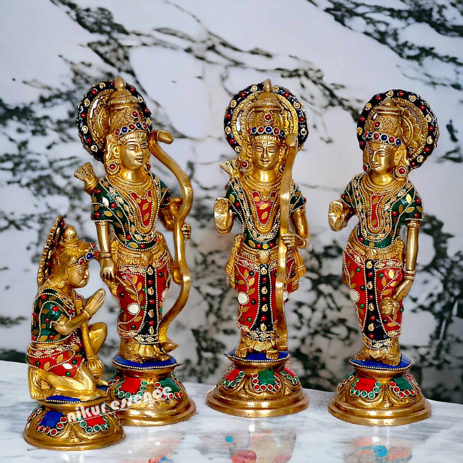 Shop Ram Darbar Parivar Brass with Stone Work idol - 12.5 inch Nikuressence