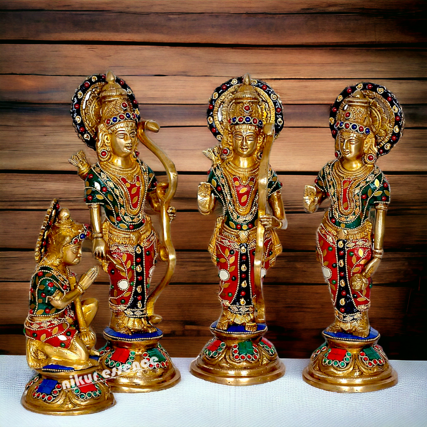 Shop Ram Darbar Parivar Brass with Stone Work idol - 12.5 inch Nikuressence