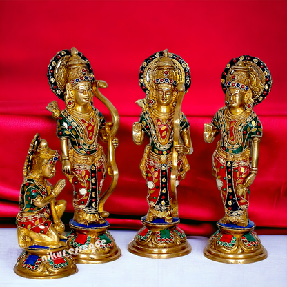 Shop Ram Darbar Parivar Brass with Stone Work idol - 12.5 inch Nikuressence
