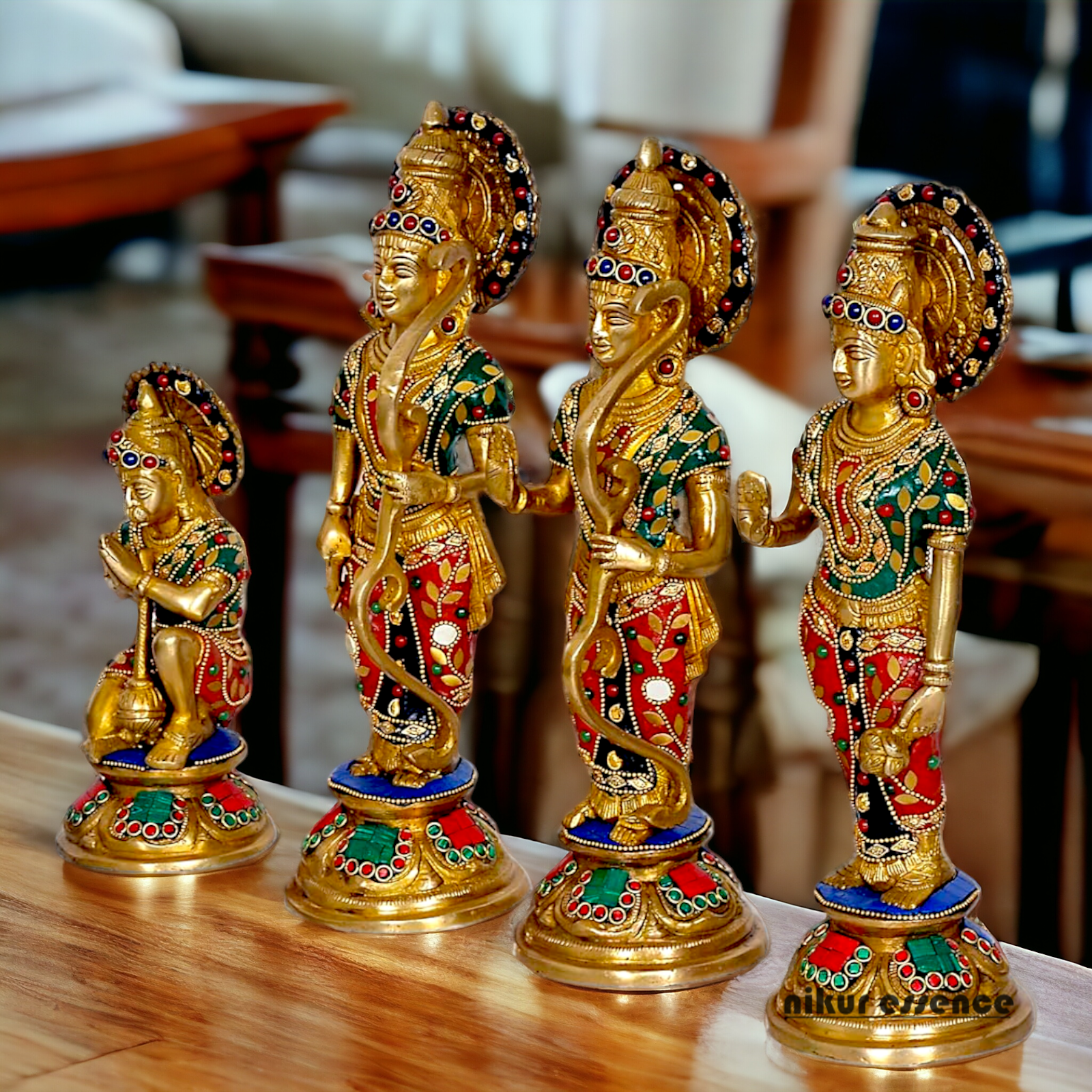 Shop Ram Darbar Parivar Brass with Stone Work idol - 12.5 inch Nikuressence