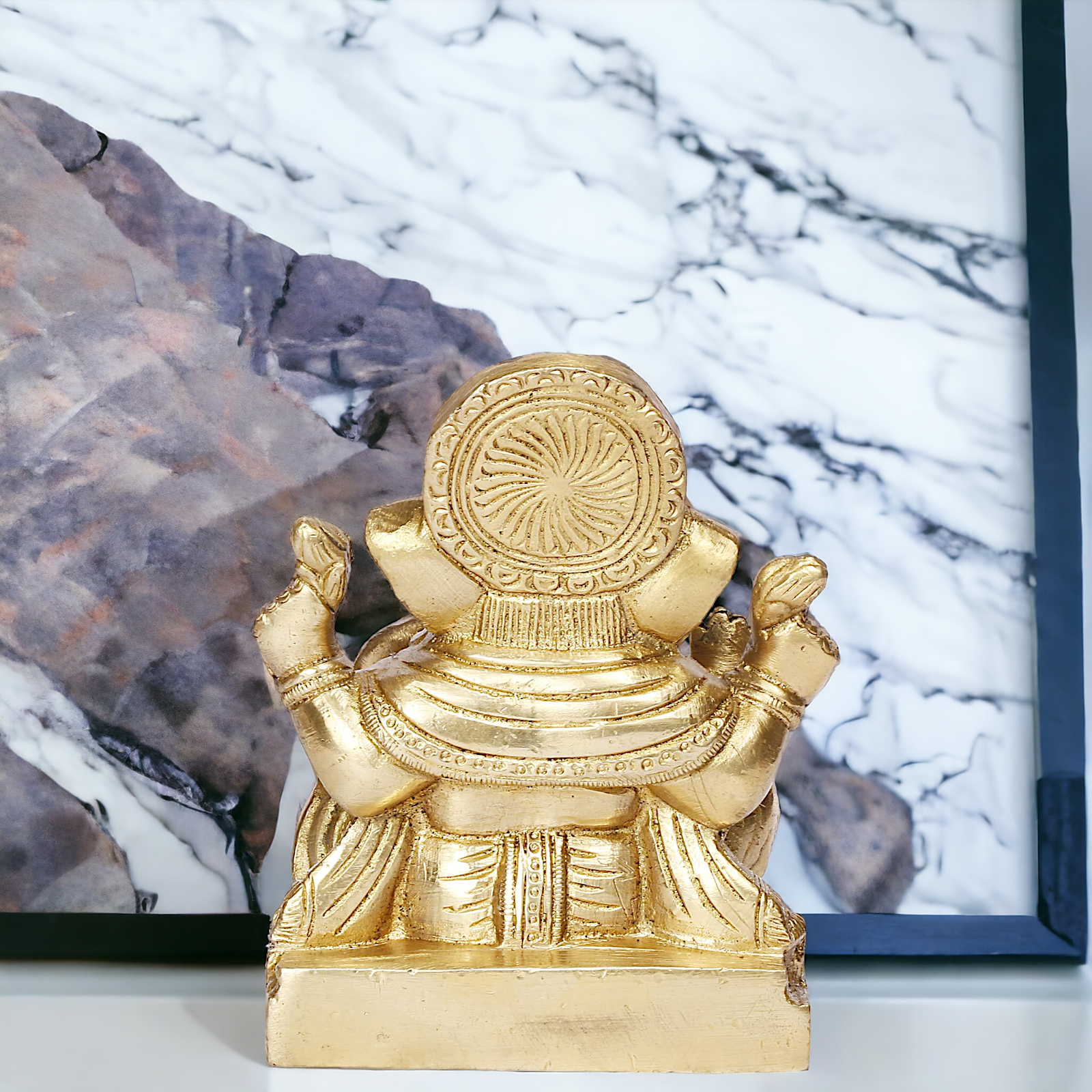 Lord Ganesha Bhagwan Solid Brass Statue - 4 inches Nikuressence