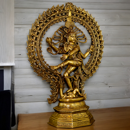 Large Shiva Nataraja Mahadev Solid brass idol - 28 inches Nikuressence