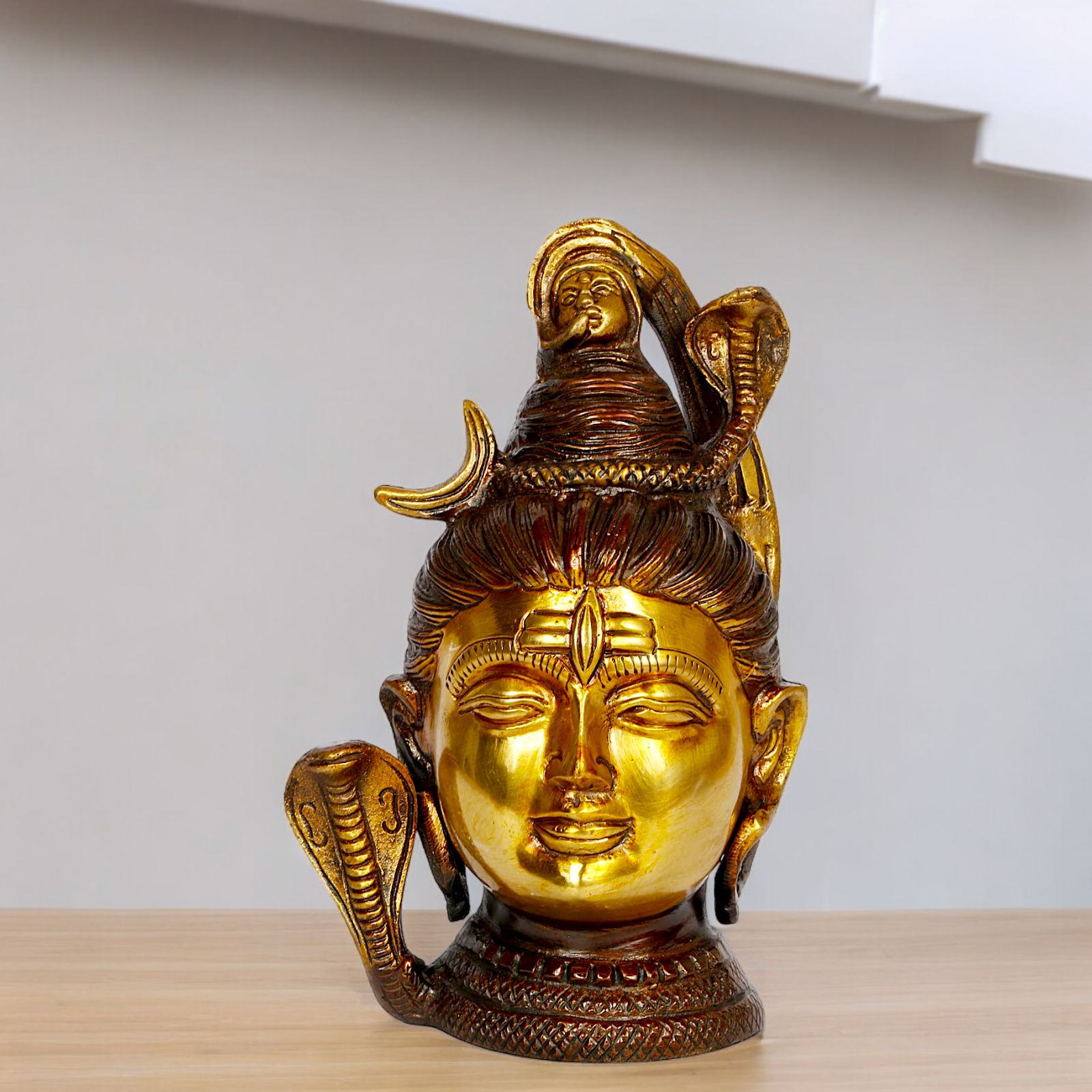 Brass Shiva Face Head statue - 6.5 inches Nikuressence
