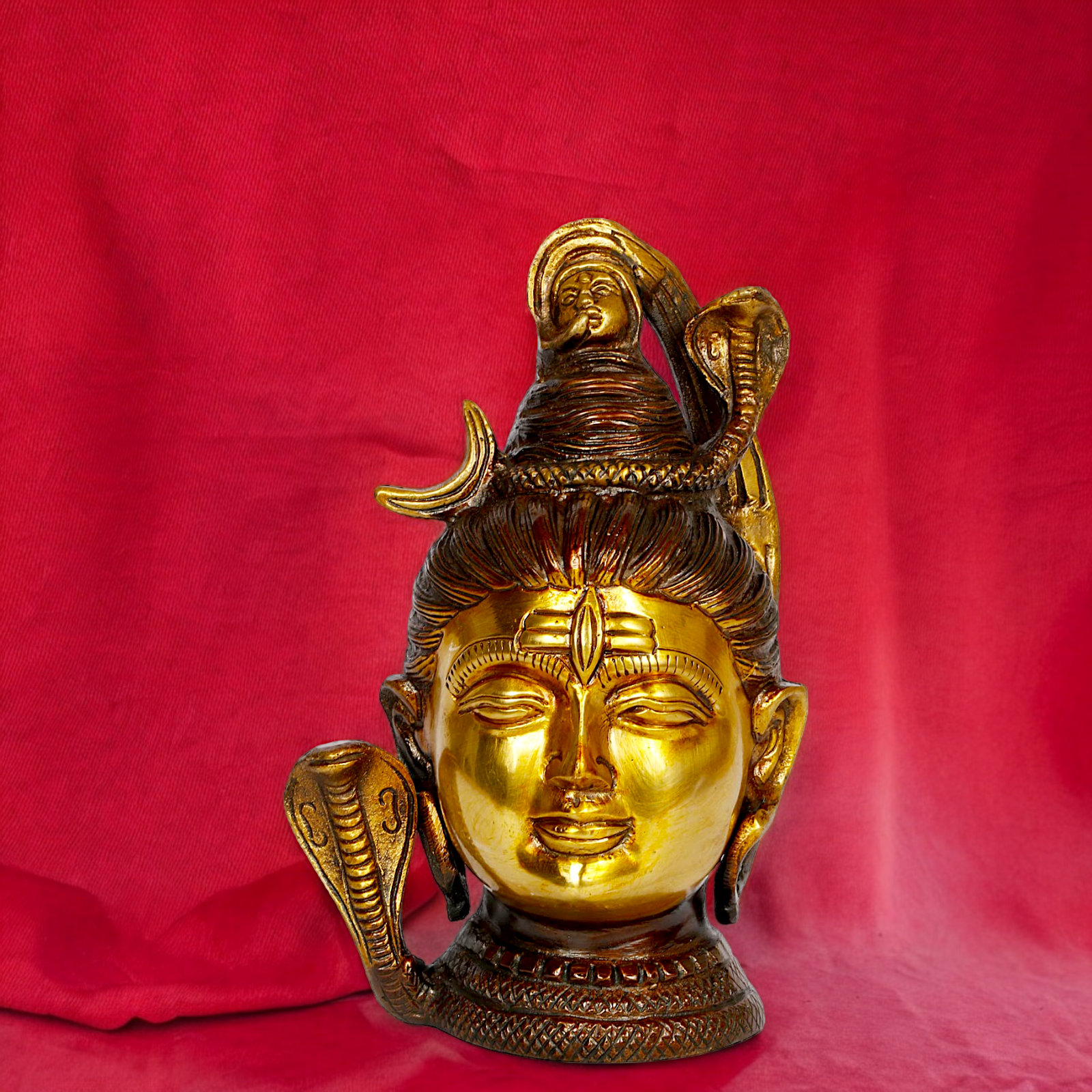 Brass Shiva Face Head statue - 6.5 inches Nikuressence