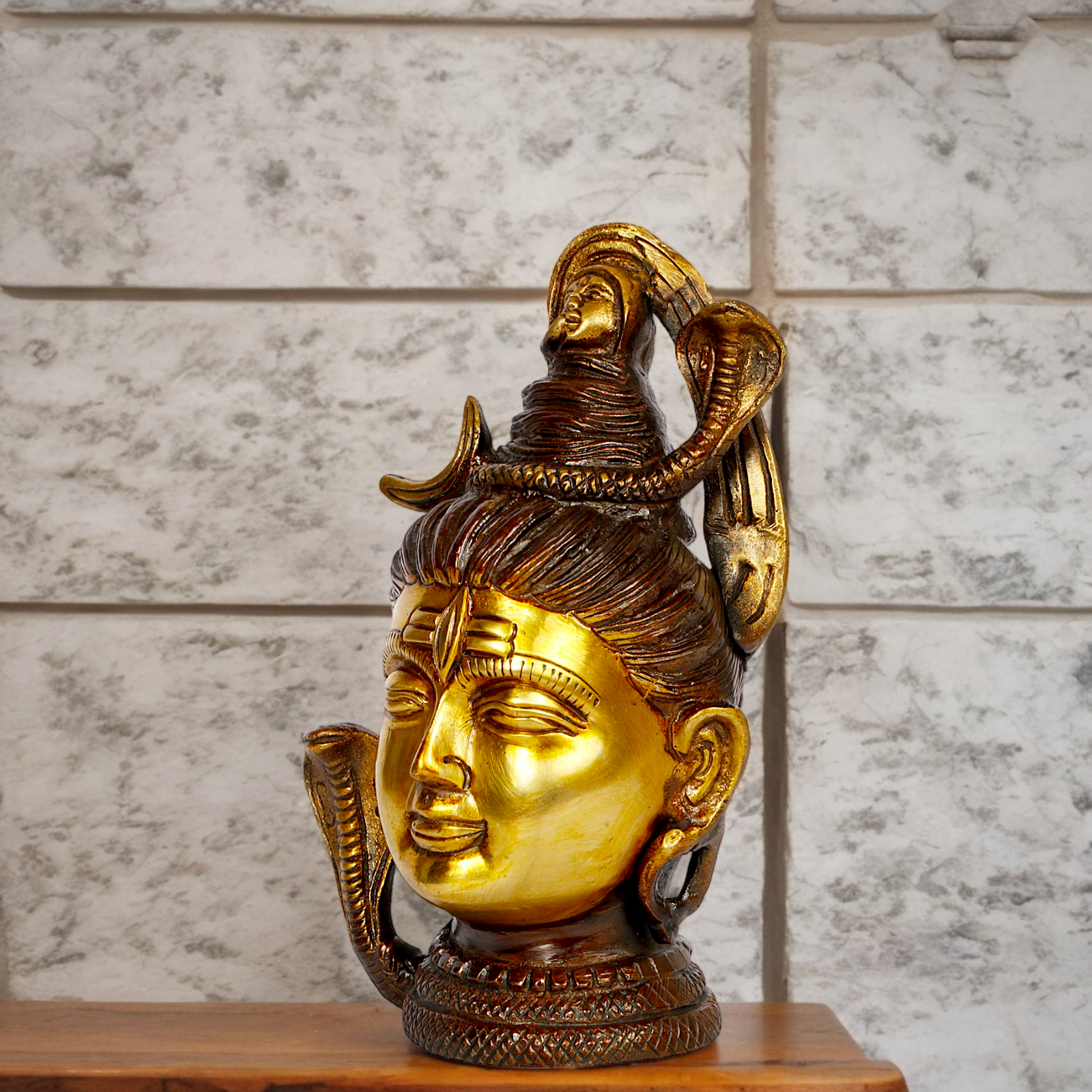 Brass Shiva Face Head statue - 6.5 inches Nikuressence