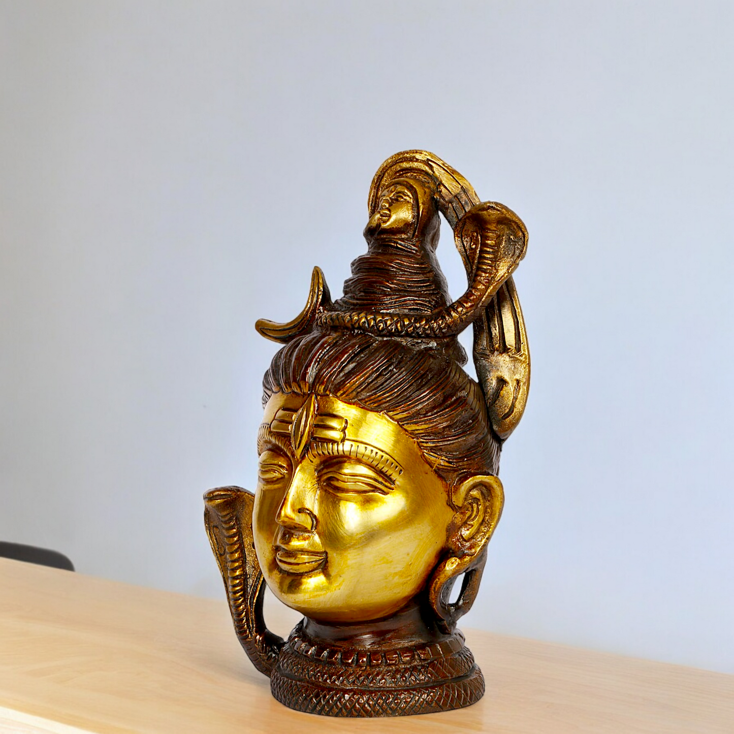 Brass Shiva Face Head statue - 6.5 inches Nikuressence