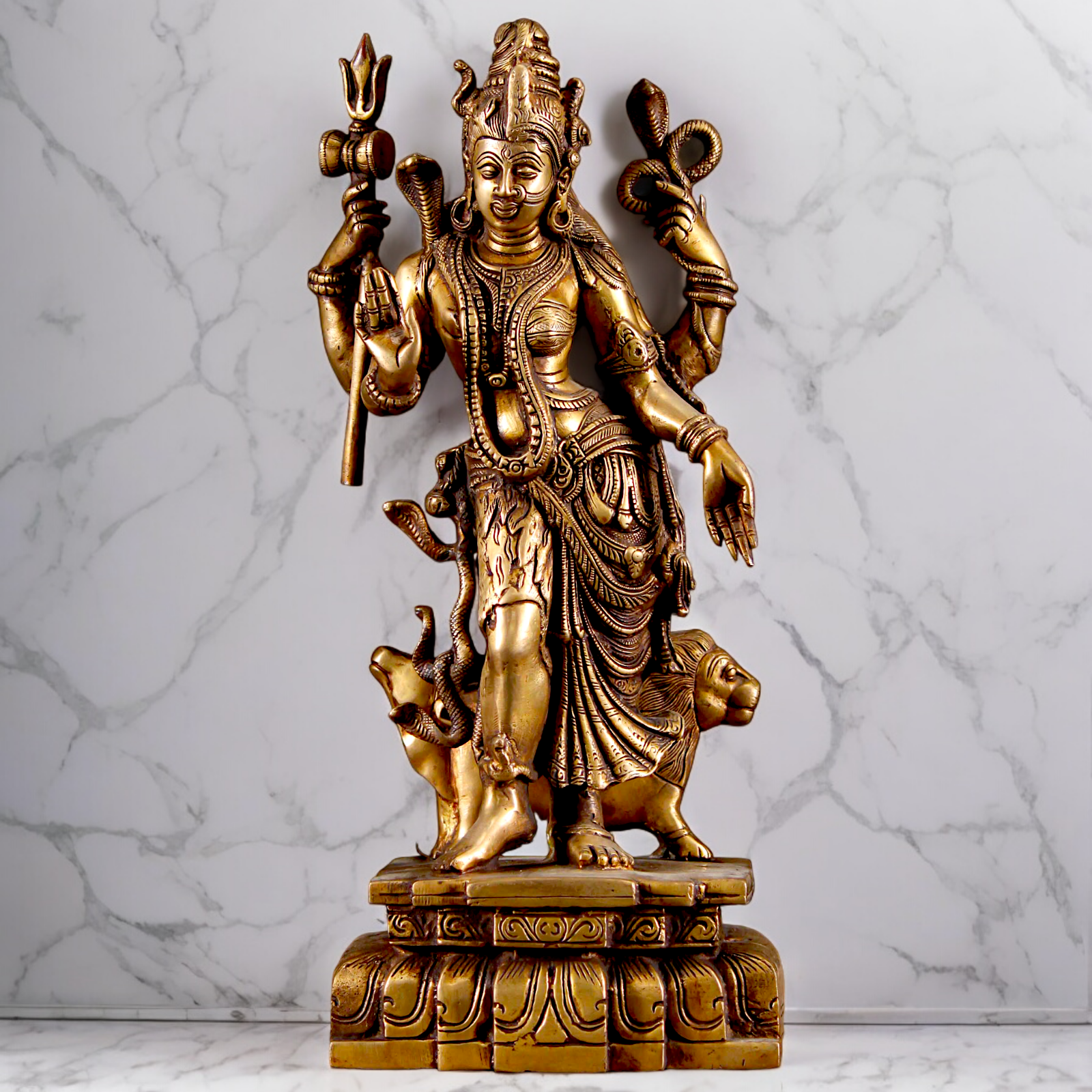 Online Shiv Parvati Ardhanarishvara solid Brass idol - 18 inches Nikuressence